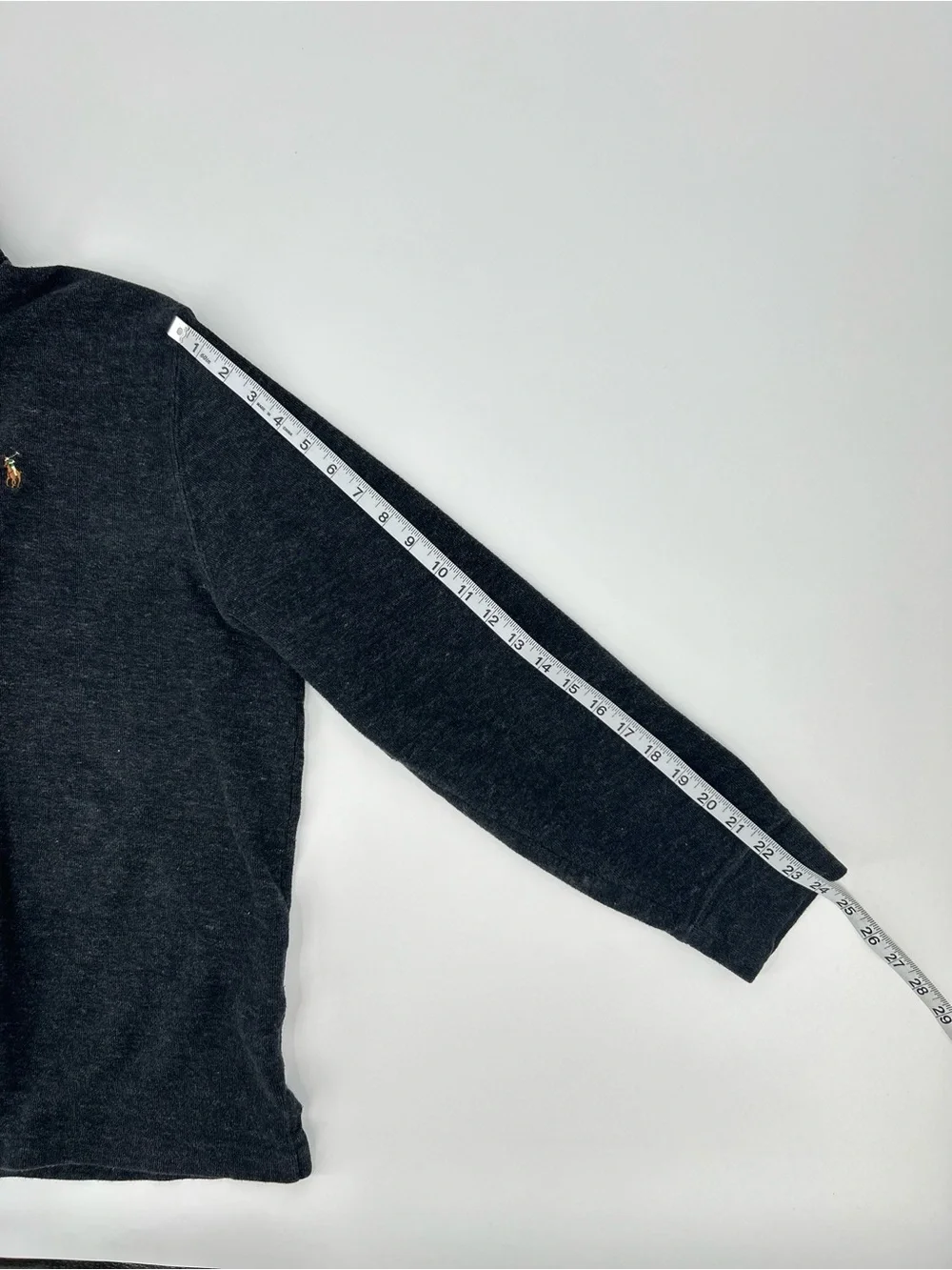 Polo Ralph Lauren Men’s Estate-Rib Quarter-Zip Pullover Charcoal Grey Size XL